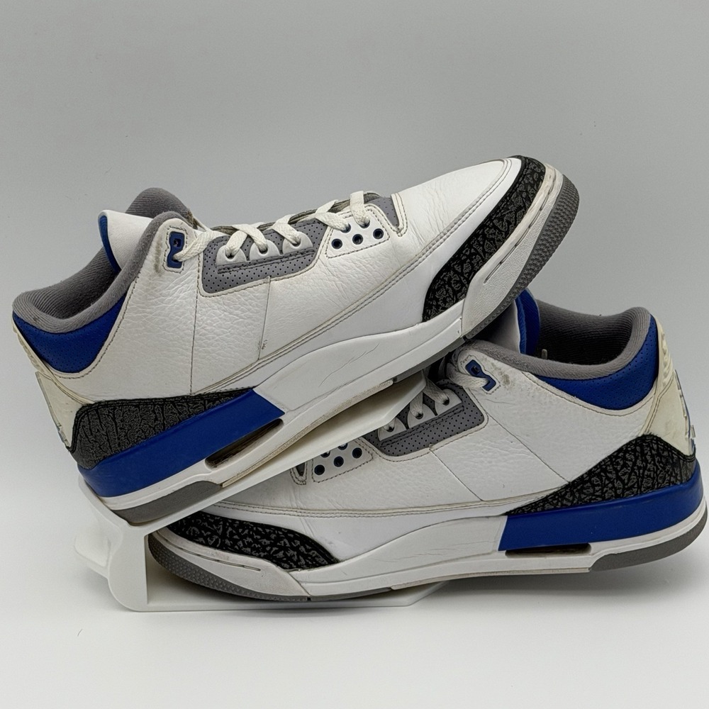 Jordan 3 Retro Racer Blue White Blue Cement Grey CT8532-145 11.5M Authentic! - Picture 3 of 14